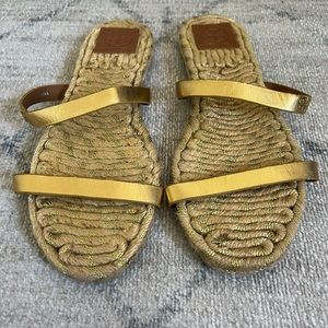 Tory Burch Gold slides 8W